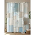 thumbnail image 4 of Fsddascl Blue Brown Color Blocks Shower Curtain Set - 66" x 72" Washable Bathtub Curtain with 12 Hooks, Modern Abstract Oil Painting Art Waterproof Fabric Stall Shower Curtains for Bathroom/Bathtub, 4 of 6
