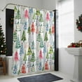 thumbnail image 4 of Colorful Christmas Tree Bathroom Shower Curtain Abstract Painting Pine Tree Forest Waterproof Washable Shower Curtains for Bathtub Bath Decor with Grommets and Hook 54 X 78 Inch, 4 of 8