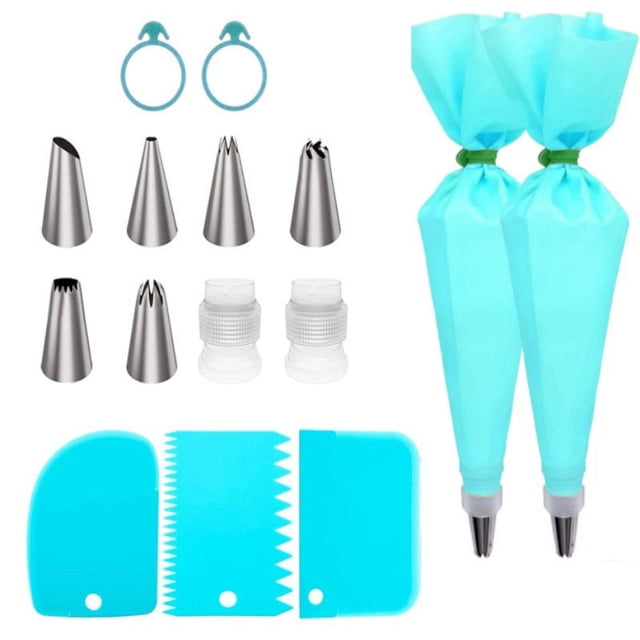 LSLJS 15-Piece Decorating Tip Set Butter Flower Baking Tools Butter Scraper Tie Baking Utensils, Home Accessories