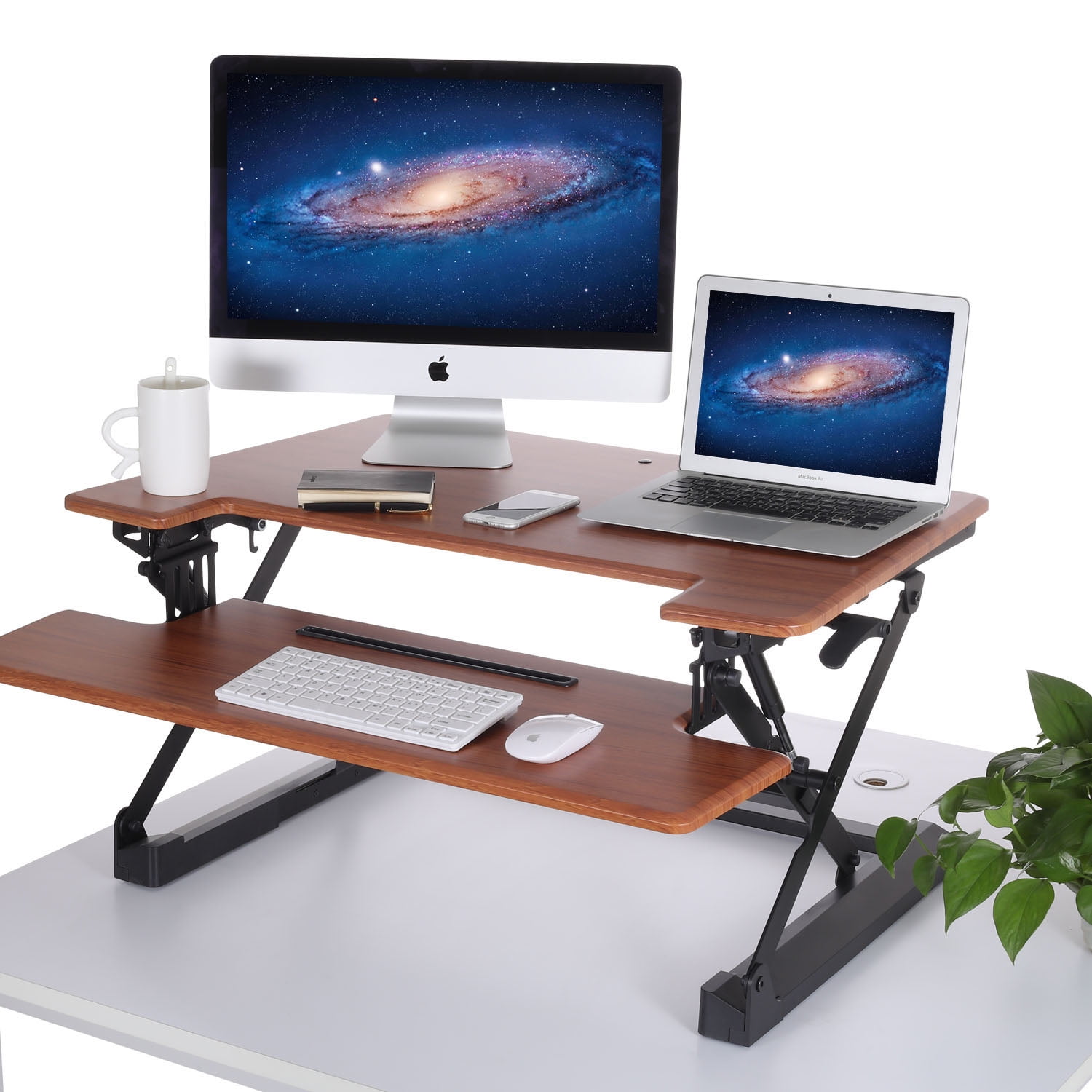 Ollieroo Height Adjule Standing Desk Converter Sit To Stand Up Ollieroo Height Adjule Standing Desk Converter Sit To Stand Up Riser 35 Computer Workstation Dual Monitor Desktop Lifter Com