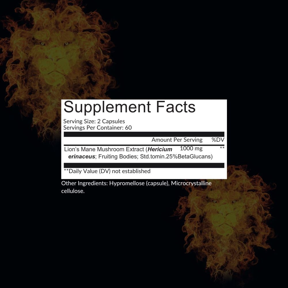 Intelligent Labs Lion's Mane Mushroom Extract 1,000mg | 100% Fruiting Body | 25% Beta-Glucans Nootropic | 120 Capsules (60-days Supply)
