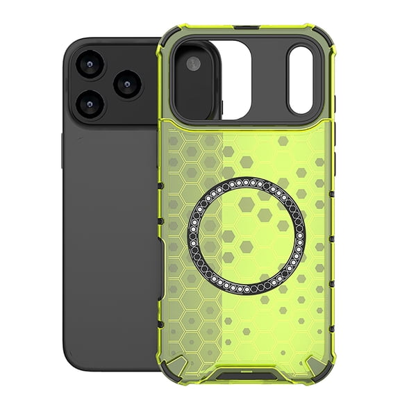 Allytech Case for iPhone 17 Pro, Non-Yellowing Anti-Scratch Slim Thin Translucent Honeycomb Heat Dissipation Dual-Layer Drop Protection Bumper Case Cover Compatible with MagSafe, Green