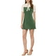 thumbnail image 2 of INSPIRE CHIC Vestido de Manga Corta con Panel Contrastante y Cuello de Corbata a Cuadros Verde S, 2 of 5