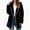 Black(Type 1), variant on Coats for Women, Women's Autumn Winter Warm Hoodies Casual Temperament Hooded Solid Color Lapel Plush Coat Tops