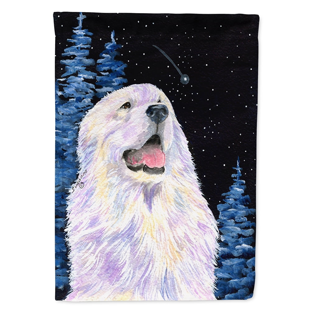 Starry Night Great Pyrenees Flag Canvas House Size - Walmart.com