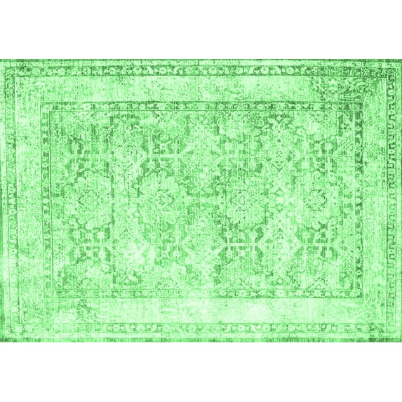Ahgly Company Indoor Rectangle Persian Emerald Green Traditional Area Rugs, 7' x 10'