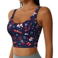 thumbnail image 2 of Balery Winter Sports Fun Pattern Pattern Racerback Sports Bras for Women - Padded Seamless High Impact Support for Yoga Gym Workout Fitness-Medium, 2 of 8