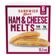 Sandwich Bros. Ham & Cheese Melts, Frozen Pita Sandwiches, 13.5 oz., 6-Count