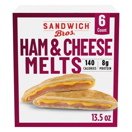 Sandwich Bros. Ham & Cheese Melts, Frozen Pita Sandwiches, 13.5 oz., 6-Count