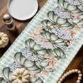 thumbnail image 6 of Fall Table Runner Thanksgiving Sage Green Pumpkin Table Runners Flowers Leaves Plaid Cotton Linen Dresser Scarf Kitchen Dining Table Decor for Fall Holiday Party Decor 13x72 Inch, 6 of 9
