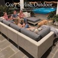 thumbnail image 2 of LayinSun 6-Piece Wicker Rattan Patio Furniture Set, Deep Seating Outdoor Modular Sectional Sofa Conversation Set with Thick Cushions for Lawn, Garden, 2 of 7