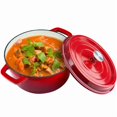 thumbnail image 3 of Hawsaiy 6.5 QT Enameled Cast Iron Dutch Oven with Lid, Nonstick Cookware for Baking, Roasting, Braising & Cooking, Dual Handles, Red, 3 of 10