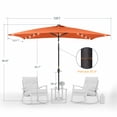 thumbnail image 3 of ACEGOSES 10×6.5ft LED Rectangular Patio Umbrella with UPF50+, Tilt Function and Wind-Resistant Design, Orange, 3 of 9