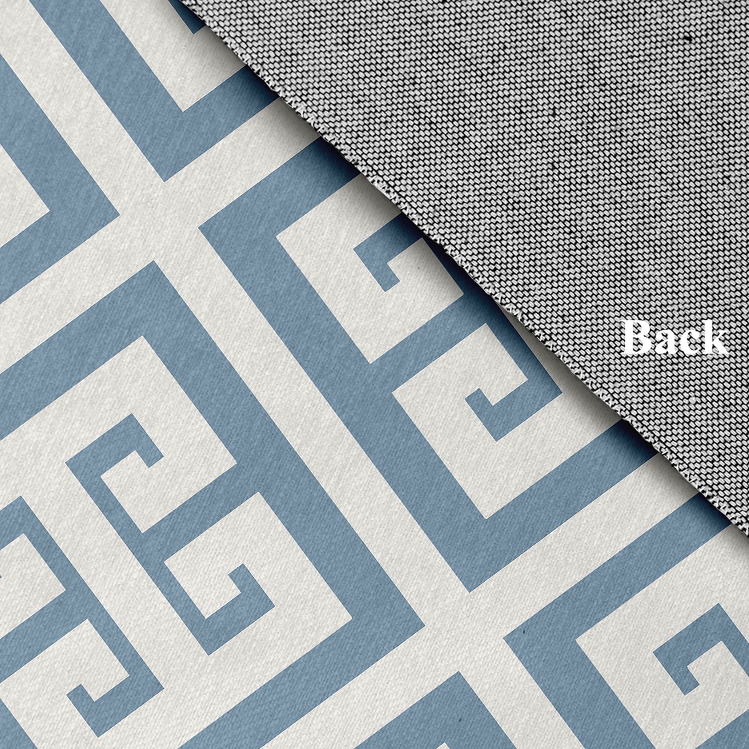 Simply Daisy 18 x 30 Greek Key Patterned Chenille Rug, Dusty Smoke