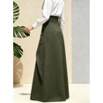 thumbnail image 2 of Women's Army Green High Waist Asymmetric Bodycon Maxi Skirt A Line Long Skirt, 2 of 7