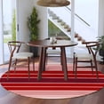 thumbnail image 4 of Red Striped Round Area Rug 6 FT, Non Slip Bedroom Rugs, Modern Minimalist Gradient Lines Country Washable Soft Circular Carpet Non-Shedding Floor Mat for Kitchen Dining Room Home Office Kids Room, 4 of 8