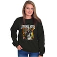 thumbnail image 3 of Flaming Floral Skull Loving Soul Unisex Plus Fleece Graphic Sweatshirt Brisco Brands 3X, 3 of 6