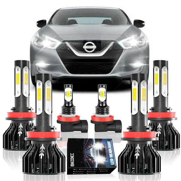 For 2016 2017 2018 Nissan Maxima LED Headlight High/Low Beam Fog light Combo Bulbs White