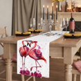 thumbnail image 2 of Table Runners 90 Inches Long Dress Scarves, Valentine's Day Farmhouse Coffee/Dining/Kitchen Table Runner for Living Room, Red Flamingos Roses Love Romance White 13x90 Inch, 2 of 9