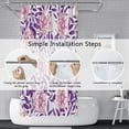 thumbnail image 6 of Purple Floral Shower Curtain Chic Flowers Botanical Pastoral Printed Shower Curtains for Modern Aesthetic Bathroom Bathtubs Decor Washable Durable Polyester Fabric 72x72 Inch with Hooks, 6 of 6