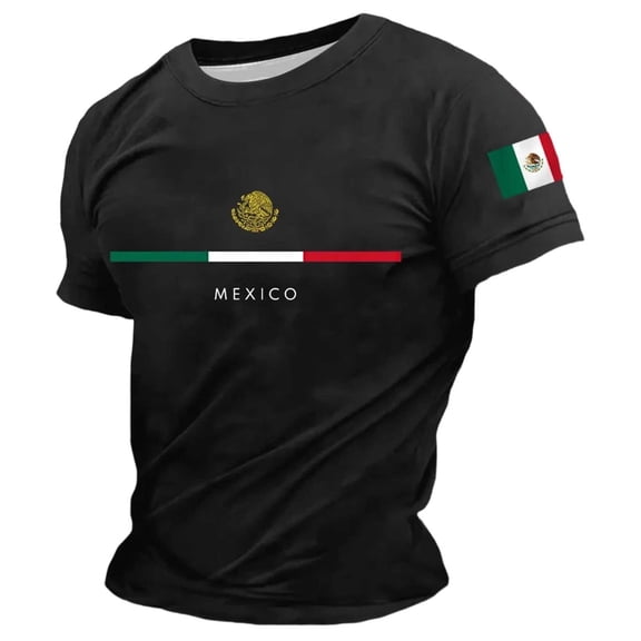 CONZONE Mens T-Shirts Short Sleeve T Shirts for Men Crew Neck Mexico Letter Graphic Casual Summer Tee Tops