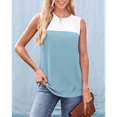 thumbnail image 4 of Women Casual Summer Round Neck Colorblock Sleeveless Tank Top L, 4 of 7