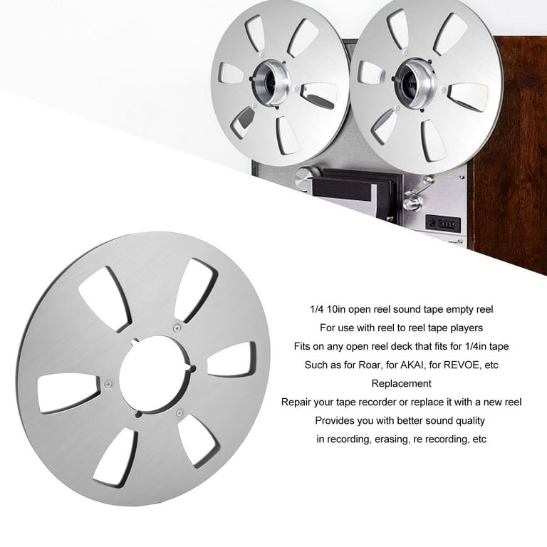 1/4 10 Inch Empty Tape Reel Aluminum Alloy 6 Hole Universal Opening Machine  Part Sound Tape Takeup Reel Silver