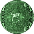thumbnail image 1 of Ahgly Company Indoor Round Animal Emerald Green Traditional Area Rugs, 8' Round, 1 of 4