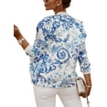 thumbnail image 3 of Women Short Jacket, Floral Print Flexible Smooth Zipper Ribbed Closing Spring Clothing, 3 of 5