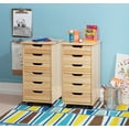 thumbnail image 5 of Linon Ansley 6-Drawer Rolling Storage Utility Cart, Natural, 5 of 24