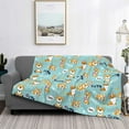thumbnail image 2 of Goofa Cute Dogs Corgi Pattern Fleece Throw Blanket for Couch, Soft Checkered Flannel Blanket for Sofa, Warm Cozy Decorative Blanket Fall Decor Gift-60"x50", 2 of 6