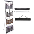 thumbnail image 1 of PATIKIL Portable Magazine Display Racks Floor Standing Double A4 8 Mesh Pockets Brochure Stand Catalog Literature Holder for Hotel, Exhibition, Office, Black, 1 of 7