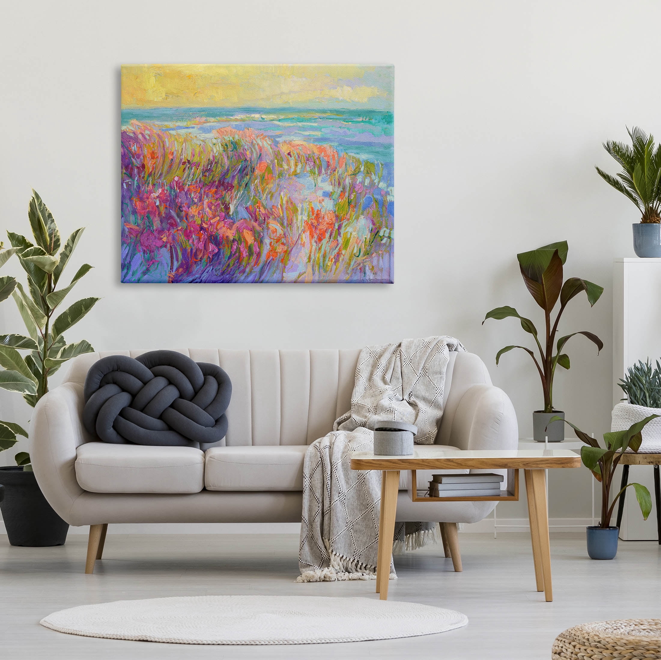Stupell Industries Modern Seaside Flower Meadow Painting Gallery Wrapped Canvas Print Wall Art, Design by Dorothy Fagan