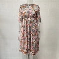thumbnail image 2 of Spring and Summer Printed Round Neck Pullover Mid-Sleeve Casual Dress with Pockets for Women, 2 of 3