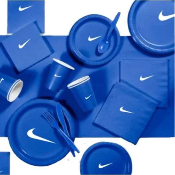 Custom Sw00sh Party, Birthday Party Dinnerware Set of 60 total pieces-Blue  White