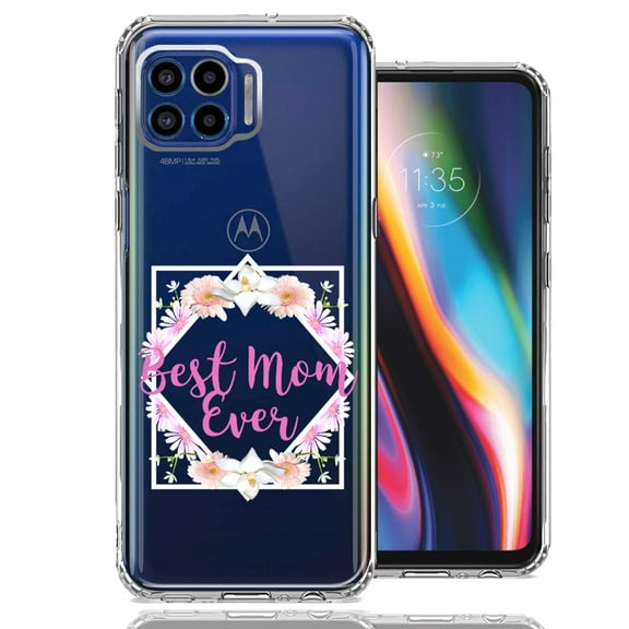 MUNDAZE for Motorola One 5G Best Mom Ever Mother's Day Flowers Double Layer Phone Case Cover