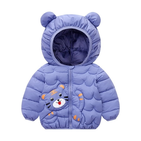 

QIPOPIQ Coats for Girls Clearance Cute Baby Girls Jacket Kids Boys Light Down Coats With Ear Hoodie Spring Girl Clothes Infant Children s Clothing for Boys Coat