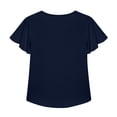thumbnail image 4 of FAHXNVB Womens V Neck T-Shirts Casual Elegant Ruffle Short Sleeve Blouses Lightweight Office Work Fashion Comfortable Shirts, 4 of 5