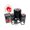 Black, variant on Flaming Cartoon Ghost Skull Bone Monster Spirit Apparition Self-Inking Rubber Stamp Ink Stamper for Stamping Crafting Planners - 1/2 Inch Mini - Red Ink