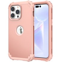 iPhone 14 Pro Max Case, TECH CIRCLE Slim Hybrid Heavy Duty Rugged Defender Armor Cover Shockproof Anti-Scratch 3 In 1 Silicone Bumper Hard PC Back Case for Apple iPhone 14 Pro Max 6.7", Rosegold