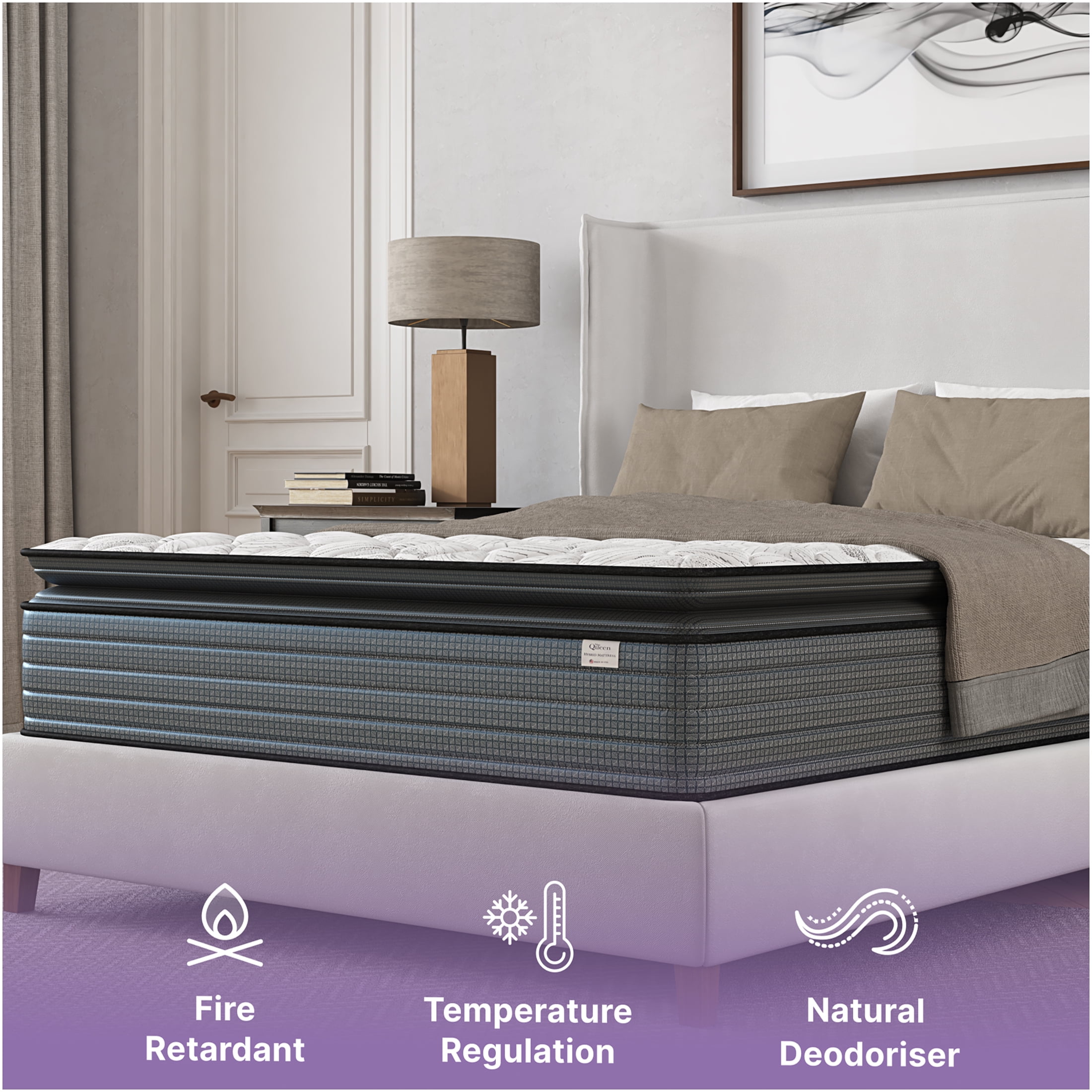 JERFIT 14 Inch Twin XL Hybrid Mattress, Medium Firm Gel Memory Foam Pocket Innerspring, Cooling Pillow Top, CertiPUR-US Certified, Motion Isolation, Pressure Relief