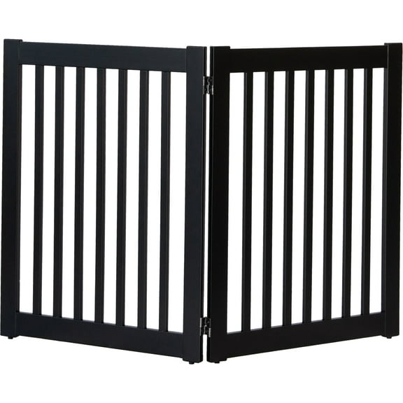 Dynamic Accents Highlander Series Solid Wood Pet Gate - 2 Panel - Black-Color:Black,Style:32" High - 2 Panel