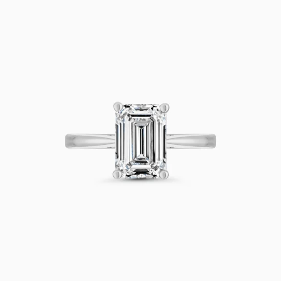 Spot Jewel 1.9 Ct Emerald Cut Diamond Ring for Gifts - 14K White Gold Over Ring for Her - Solitaire Engagement Ring for Women's - Gorgeous Anniversary Gifts for Her - Party Wear Ring for Her