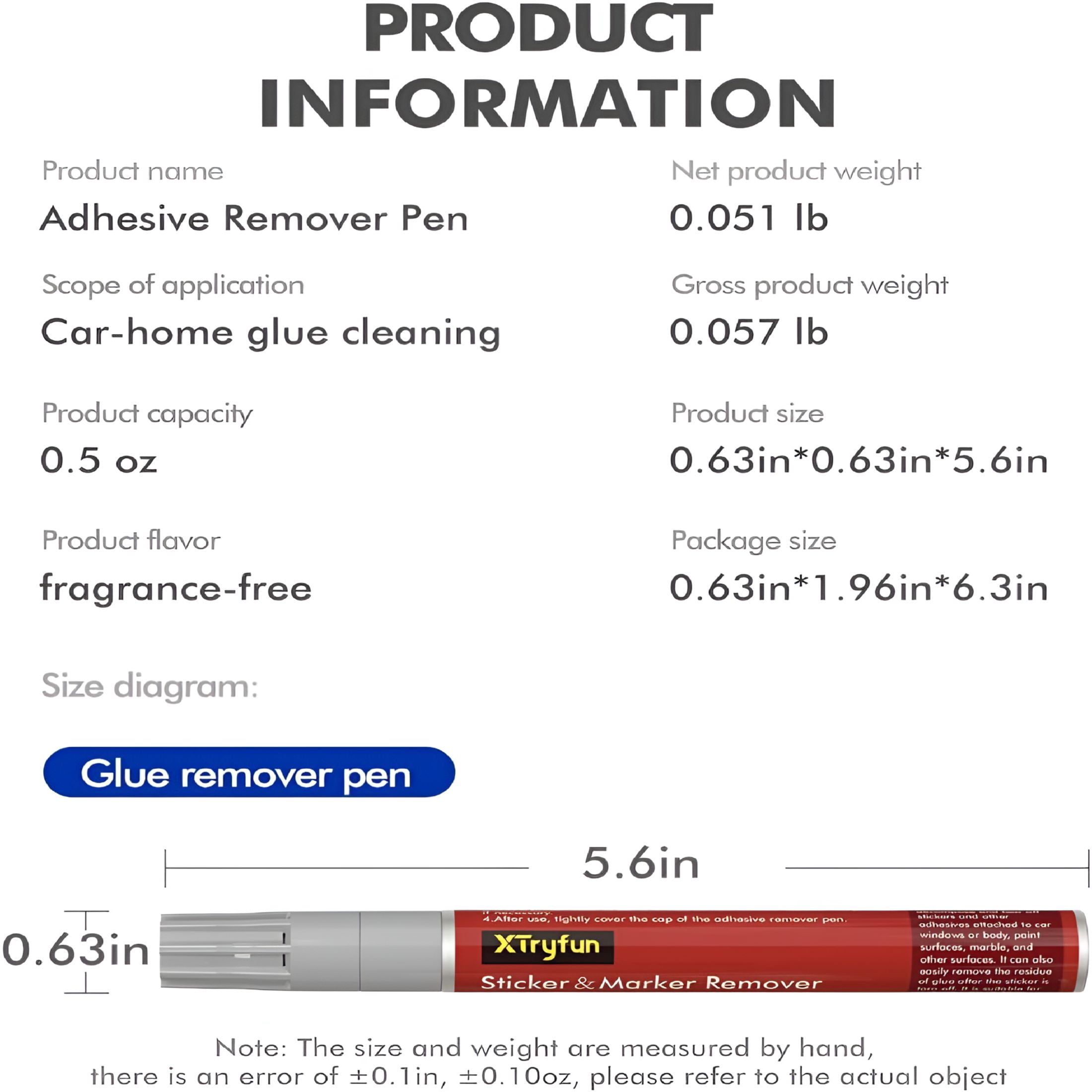 RAGUPEL Adhesive Remover,Multi-Surface Safe Sticker Marker Remover Pen,Rapid Safely Removes Stickers,Glue,Decals,Label,Tape,Sticky Residues and More From Car Furniture Floor and More,4 Count