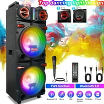 Curuk Dual 10" Bluetooth Party PA Speaker Sound System Karaoke LED Mic Remote Stereo 4500W Subwoofer