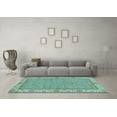 thumbnail image 3 of Ahgly Company Indoor Square Oriental Light Blue Traditional Area Rugs, 8' Square, 3 of 4