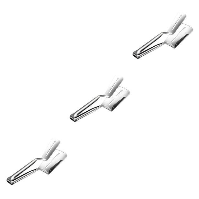 Advancent Pinzas de cocina de acero inoxidable de mano, parrilla para carne, cocina, espátula para freír, restaurante, utensilios domésticos Type1 NO1