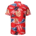 thumbnail image 1 of Camisas Para Hombre Manga Corta Camisas de de playa de verano para hombres, camisas de manga corta con estampado informal de primavera para hombres (Red, XL), 1 of 5