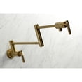 thumbnail image 4 of Kingston Brass KS4107ML Milano Two-Handle 1-Hole Wall Mount Pot Filler Faucet in Brushed Brass, 4 of 8