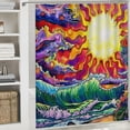 thumbnail image 6 of Orinice Wave Ocean Psychedelic Art Bathroom Decor Set, Colorful Luxurious Graphic Print Polyester Fabric Fashion Shower Curtain with Hooks, 100% Polyester Washable Shower Curtain for Bathroom 60x72, 6 of 7